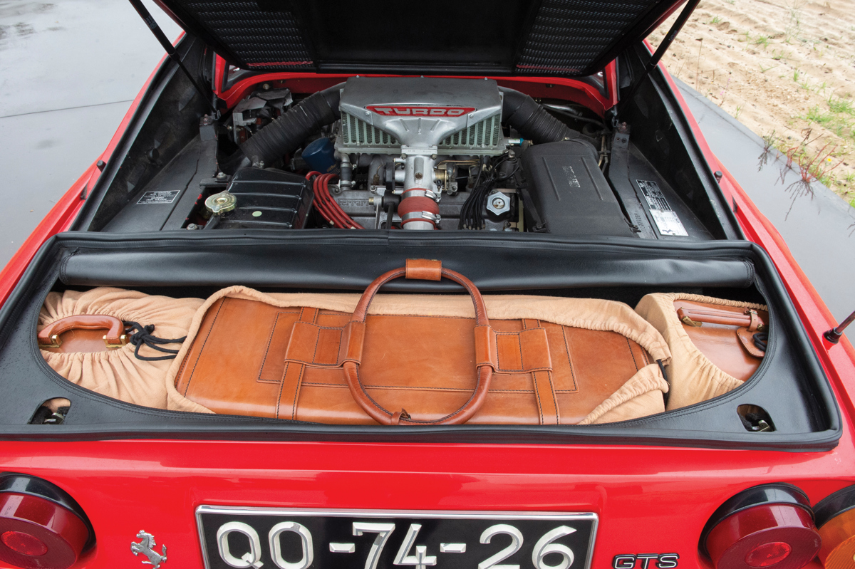 Engine of 1988 Ferrari GTS Turbo offered at RM Sotheby’s The Sáragga Collection live auction 2019